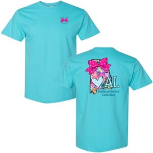 Floral Alabama lagoon blue t-shirt