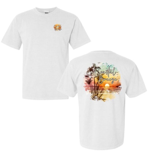 Tropical Sunset white t-shirt